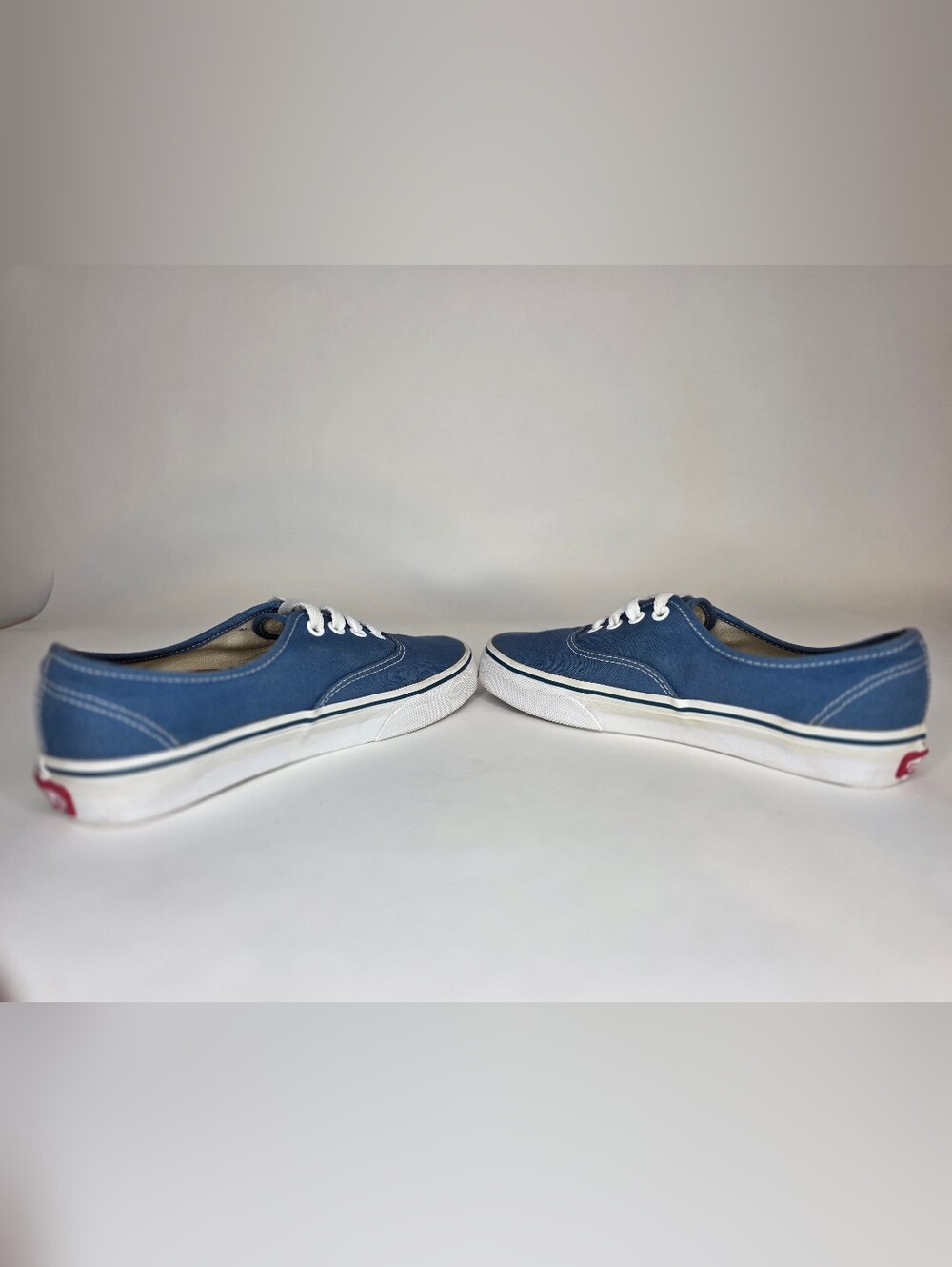 Vans Classic Authentic Canvas Shoes in Navy Blue with White Trim - Picture 3 of 8